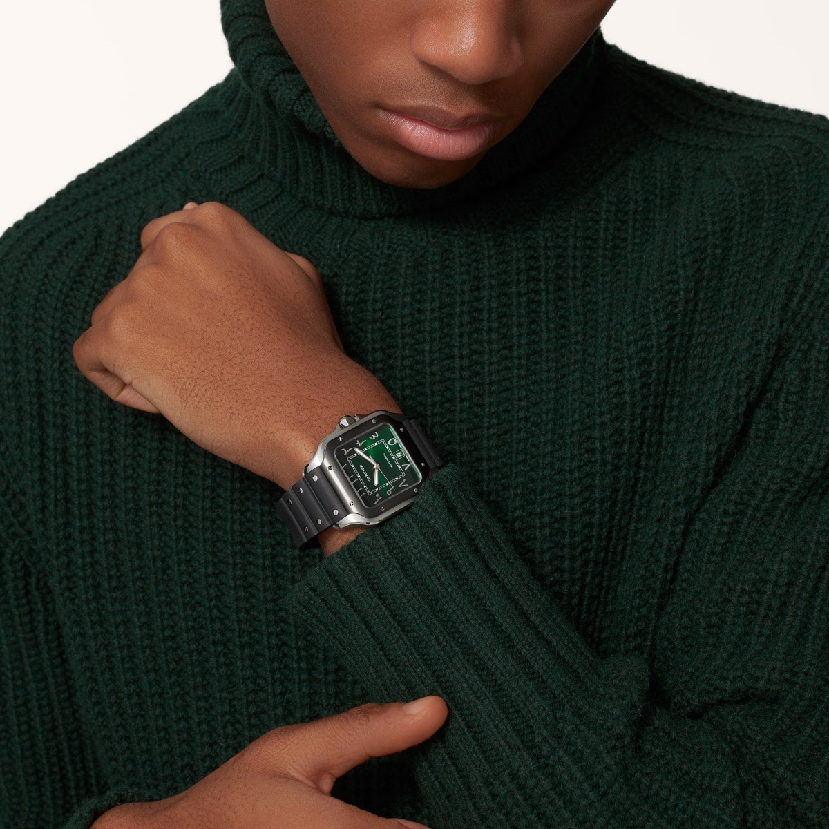 Santos de Cartier worn on the wrist